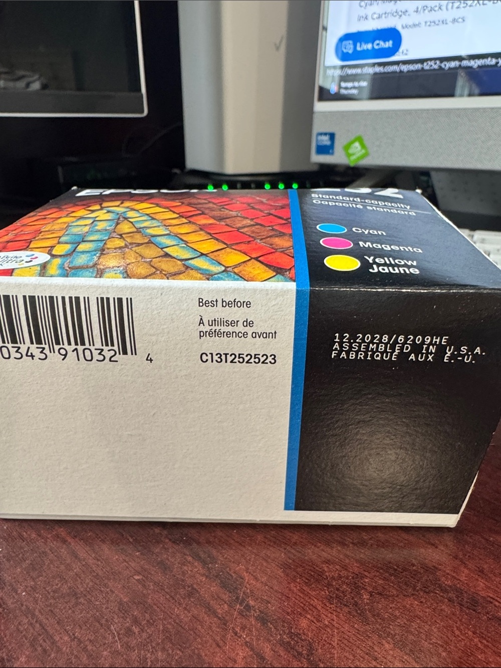 Epson 252 Ink Set Box - Blue, Pink, Yellow - Picture 2 of 2